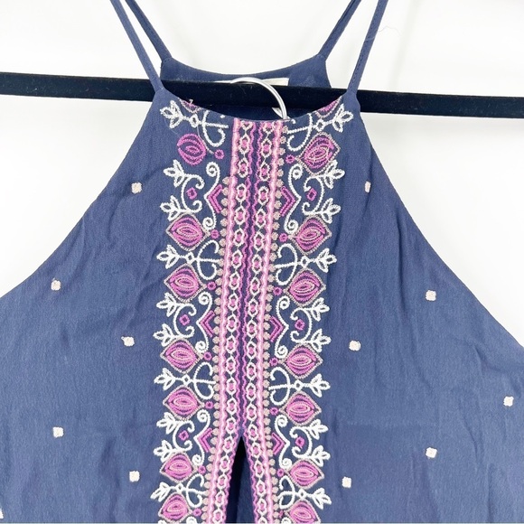 ✅ ANTHROPOLOGIE Floreat Midnight Flower Embroidery Swing Tank Blouse SIZE 4 - Picture 5 of 9